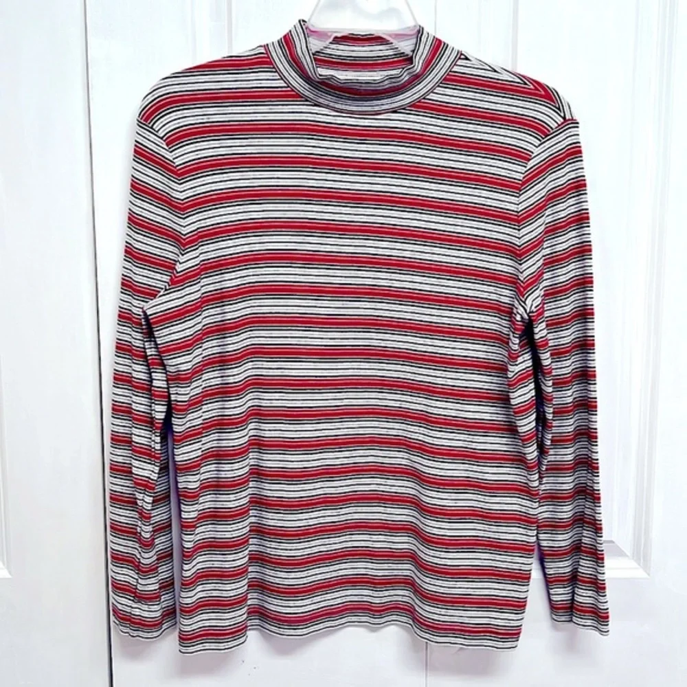 Kim Rodgers Multi Color Long Sleeve Pull Over Turtleneck Sweater Size M